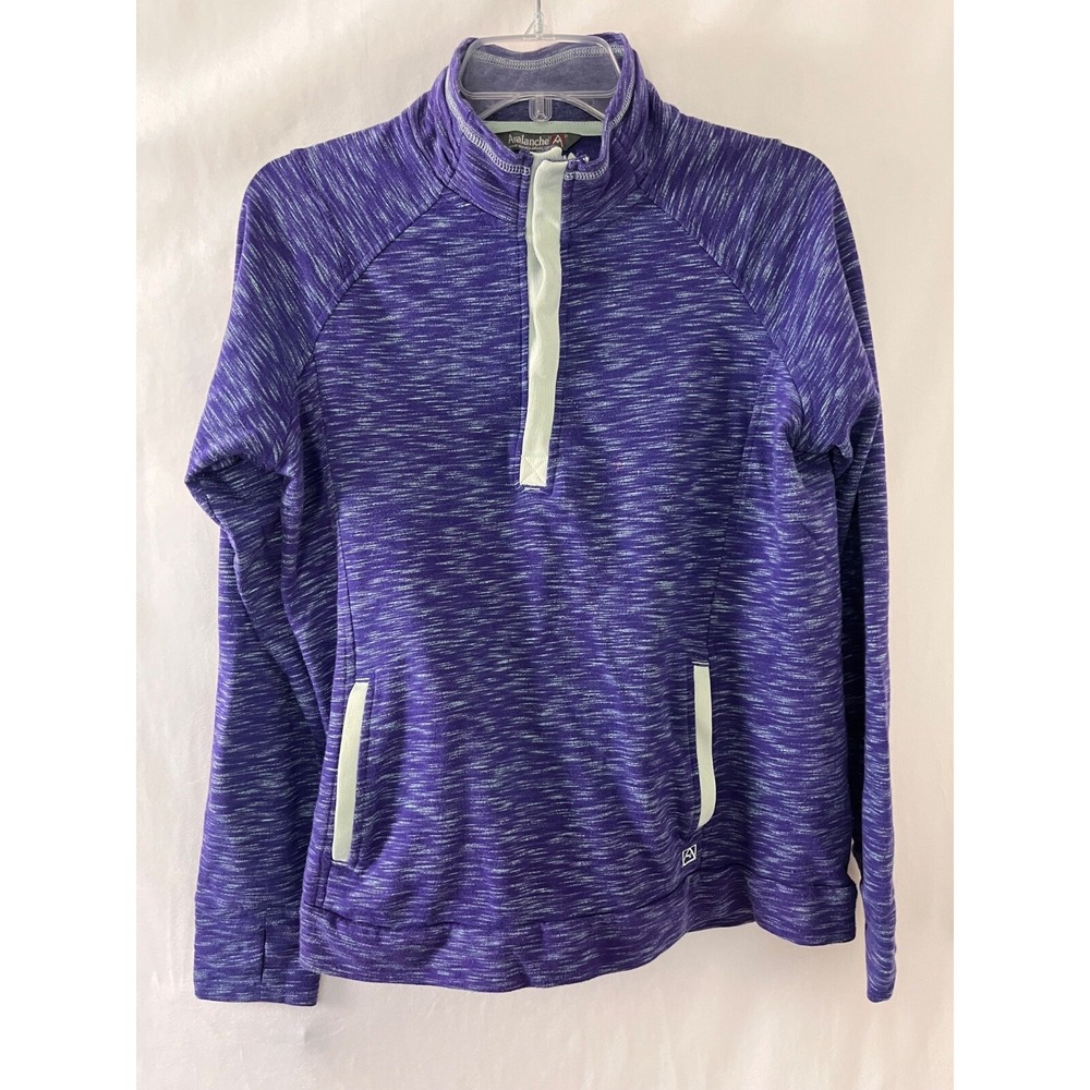 Avalanche Athletic Pullover Top Women's Large Purple White Long Sleeve